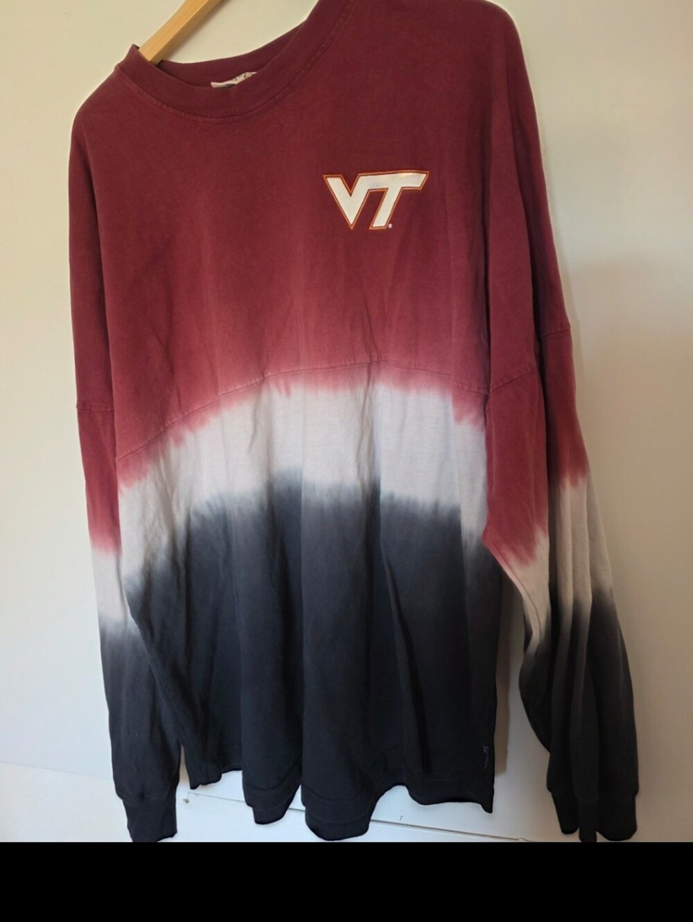 Spirt Jersey Womens Shirt VT Virginia Tech Hokies Multicolor Fade USA Made XL